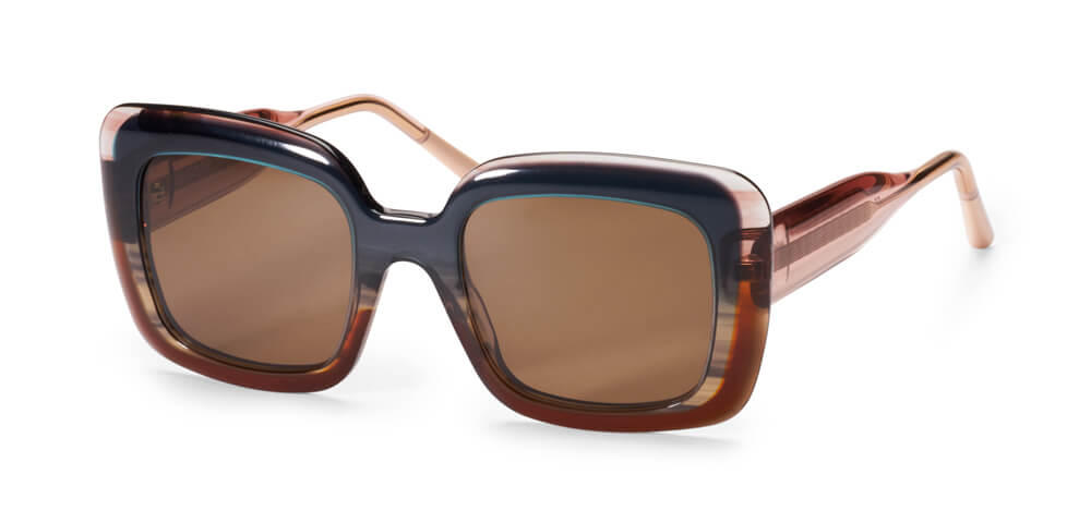 GRADIENT GREEN / BROWN FLAMED HAVANA - PLAIN BROWN LENS