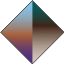 GRADIENT GREEN-BROWN-GREY / GRADIENT LIGHT BLUE-ORANGE-PURPLE - PLAIN BLUE LENS