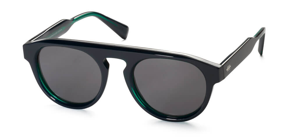 BLACK / GREEN - POLARIZED PLAIN GREY LENS