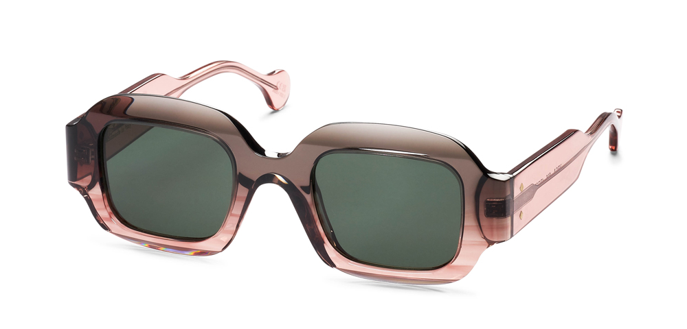 GRADIENT GREY-PINK - PLAIN GREEN LENS