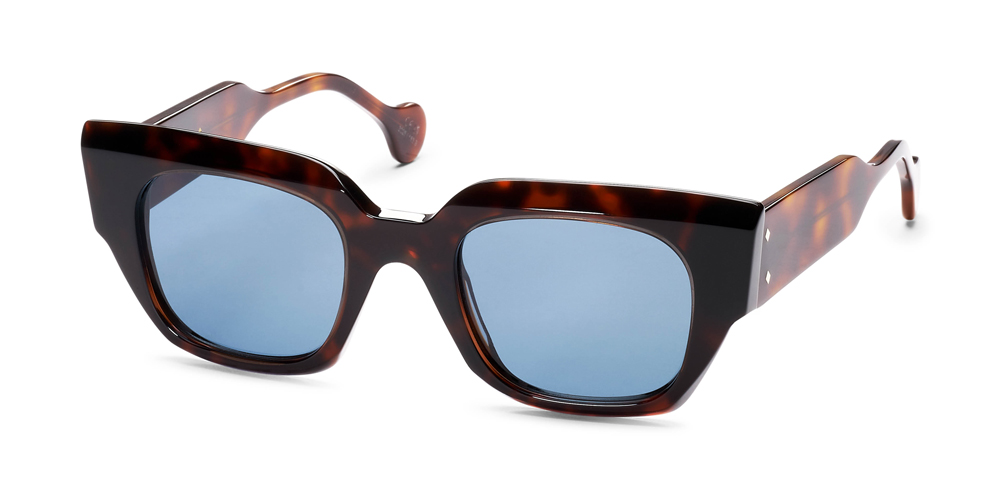 BROWN HAVANA - PLAIN BLUE LENS